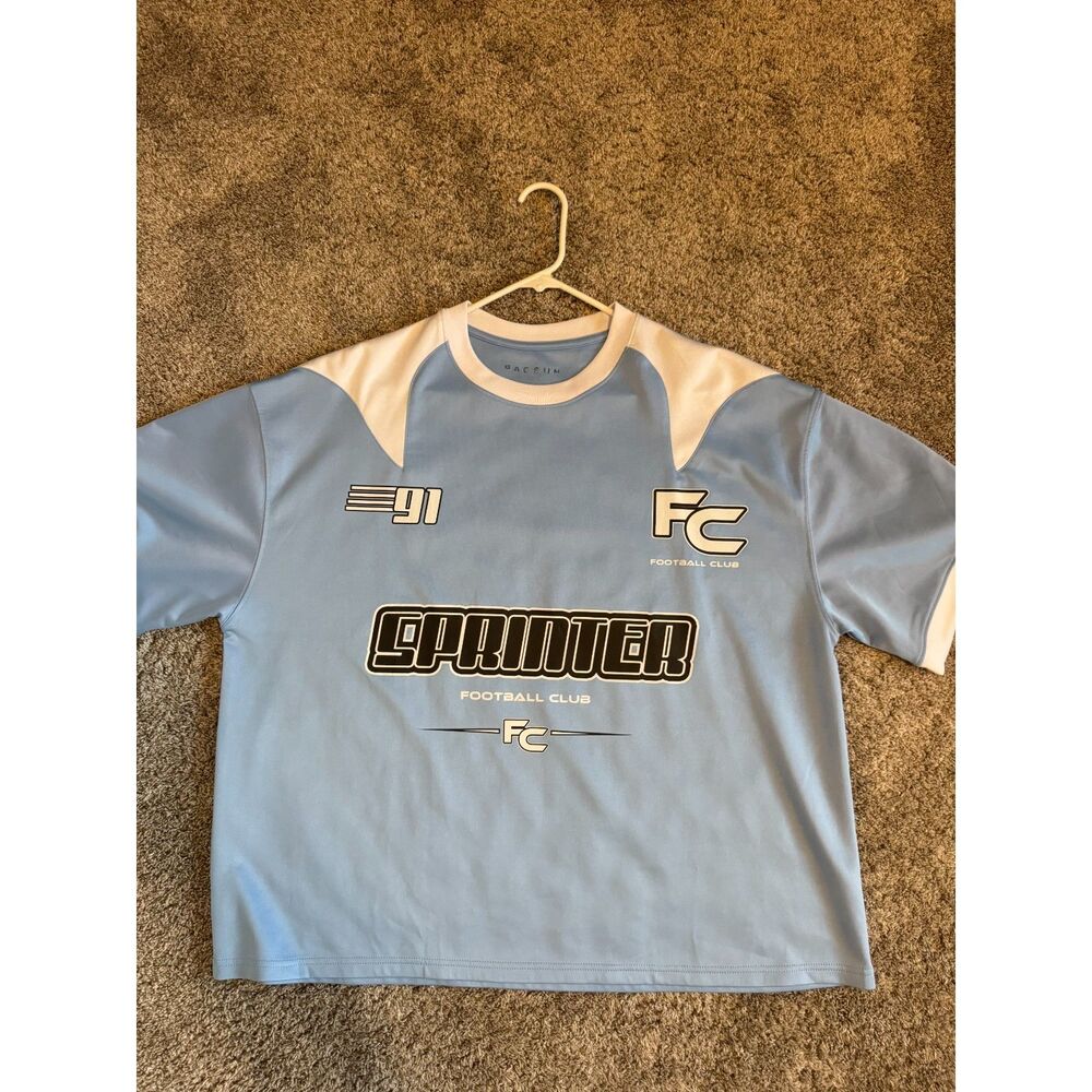 PacSun Garmenter FC 91 Blue Retro Soccer Jersey Men's Boxed/Wide Fit